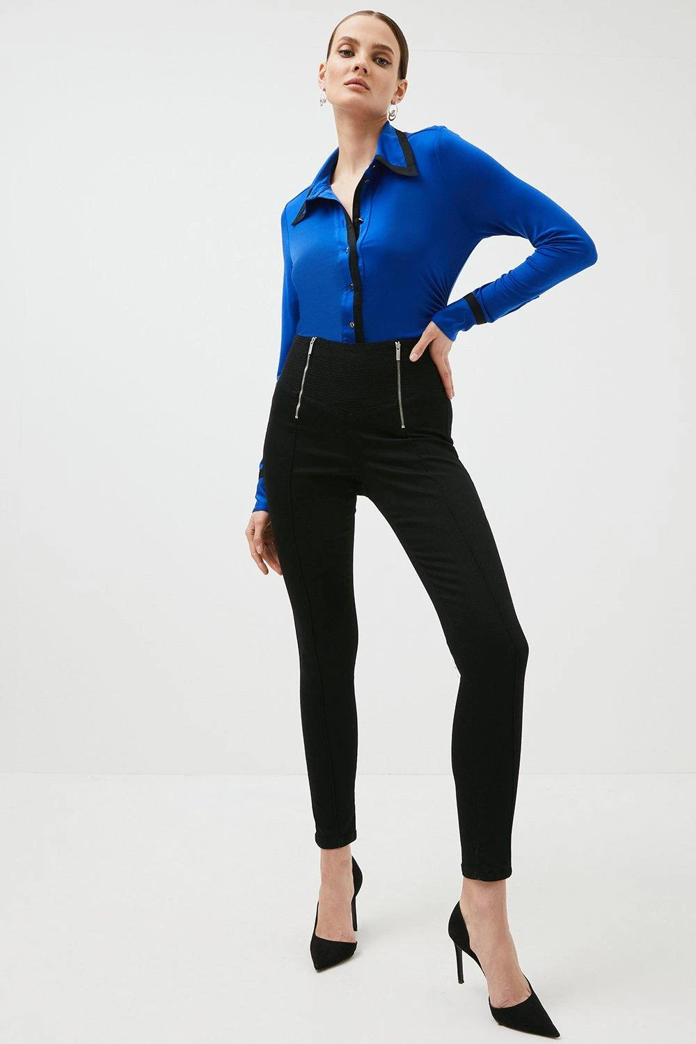 Karen Millen High Rise Skinny Zip Detail Stretch Jeans 4 Karen Millen High Rise Skinny Zip Detail Stretch Jeans - Image 2