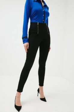Karen Millen High Rise Skinny Zip Detail Stretch Jeans 10 Karen Millen High Rise Skinny Zip Detail Stretch Jeans -Karen Millen Shop black high rise skinny zip detail stretch jeans 3
