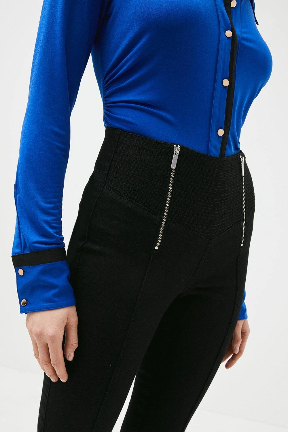 Karen Millen High Rise Skinny Zip Detail Stretch Jeans 3 Karen Millen High Rise Skinny Zip Detail Stretch Jeans