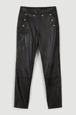 Karen Millen Leather Button Detail Trouser