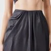 Karen Millen Leather Drape Detail Pencil Midi Skirt -Karen Millen Shop black leather drape detail pencil midi skirt