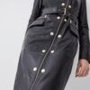 Karen Millen Leather Military Belted Pencil Dress