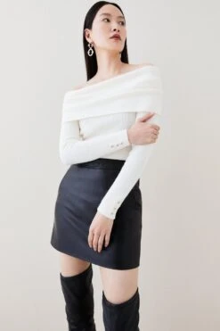 Karen Millen Leather Mini Skirt