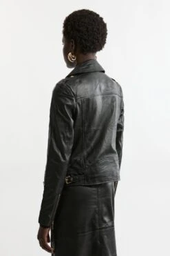 Karen Millen Military Leather Biker