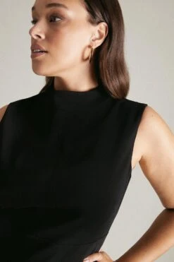 Karen Millen Plus Size Soft Tailored High Low Midi Dress