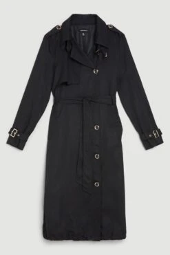 Karen Millen Relaxed Belted Trench Coat -Karen Millen Shop black relaxed belted trench coat 1 4