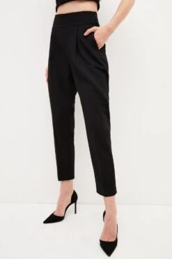 Karen Millen Tall Compact Stretch Slim Leg Trouser -Karen Millen Shop black tall compact stretch slim leg trouser 3