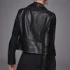 Karen Millen Tall Leather Signature Biker Jacket