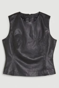 Karen Millen The Founder Leather Washed Shell Top 11 Karen Millen The Founder Leather Washed Shell Top -Karen Millen Shop black the founder leather washed shell top 4