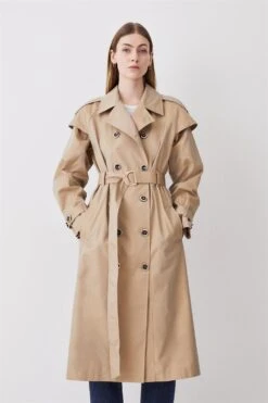 Karen Millen Belted Trench Coat -Karen Millen Shop camel belted trench coat 3