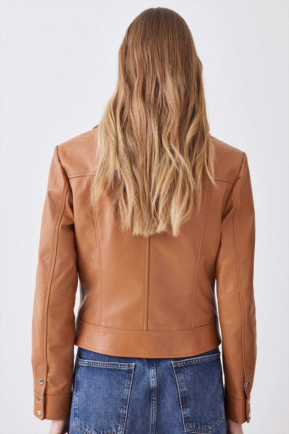 Karen Millen Leather Pocket Detail Belted Biker Jacket 4 Karen Millen Leather Pocket Detail Belted Biker Jacket - Image 2