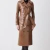 Karen Millen Patent Leather Trench Coat -Karen Millen Shop camel patent leather trench coat