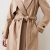 Karen Millen Petite Italian Luxurious Textured Wool Luxe Belted Trench Coat 2 Karen Millen Petite Italian Luxurious Textured Wool Luxe Belted Trench Coat -Karen Millen Shop camel petite italian luxurious textured wool luxe belted trench coat
