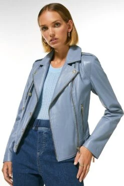 New Products 23 Karen Millen Petite Military Leather Biker