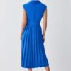 Karen Millen Petite Military Pleat Short Sleeve Midi Dress