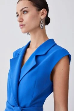 Karen Millen Petite Military Pleat Short Sleeve Midi Dress 10 Karen Millen Petite Military Pleat Short Sleeve Midi Dress -Karen Millen Shop cobalt petite military pleat short sleeve midi dress 3