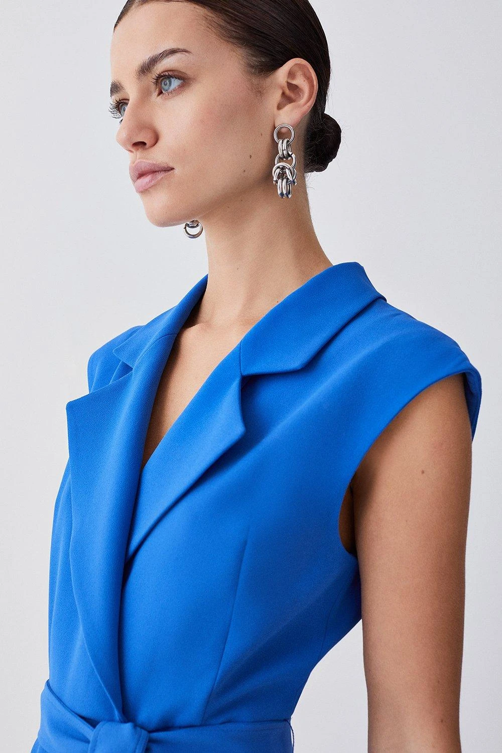 Karen Millen Petite Military Pleat Short Sleeve Midi Dress 6 Karen Millen Petite Military Pleat Short Sleeve Midi Dress - Image 4