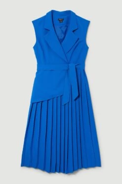Karen Millen Petite Military Pleat Short Sleeve Midi Dress 11 Karen Millen Petite Military Pleat Short Sleeve Midi Dress -Karen Millen Shop cobalt petite military pleat short sleeve midi dress 4