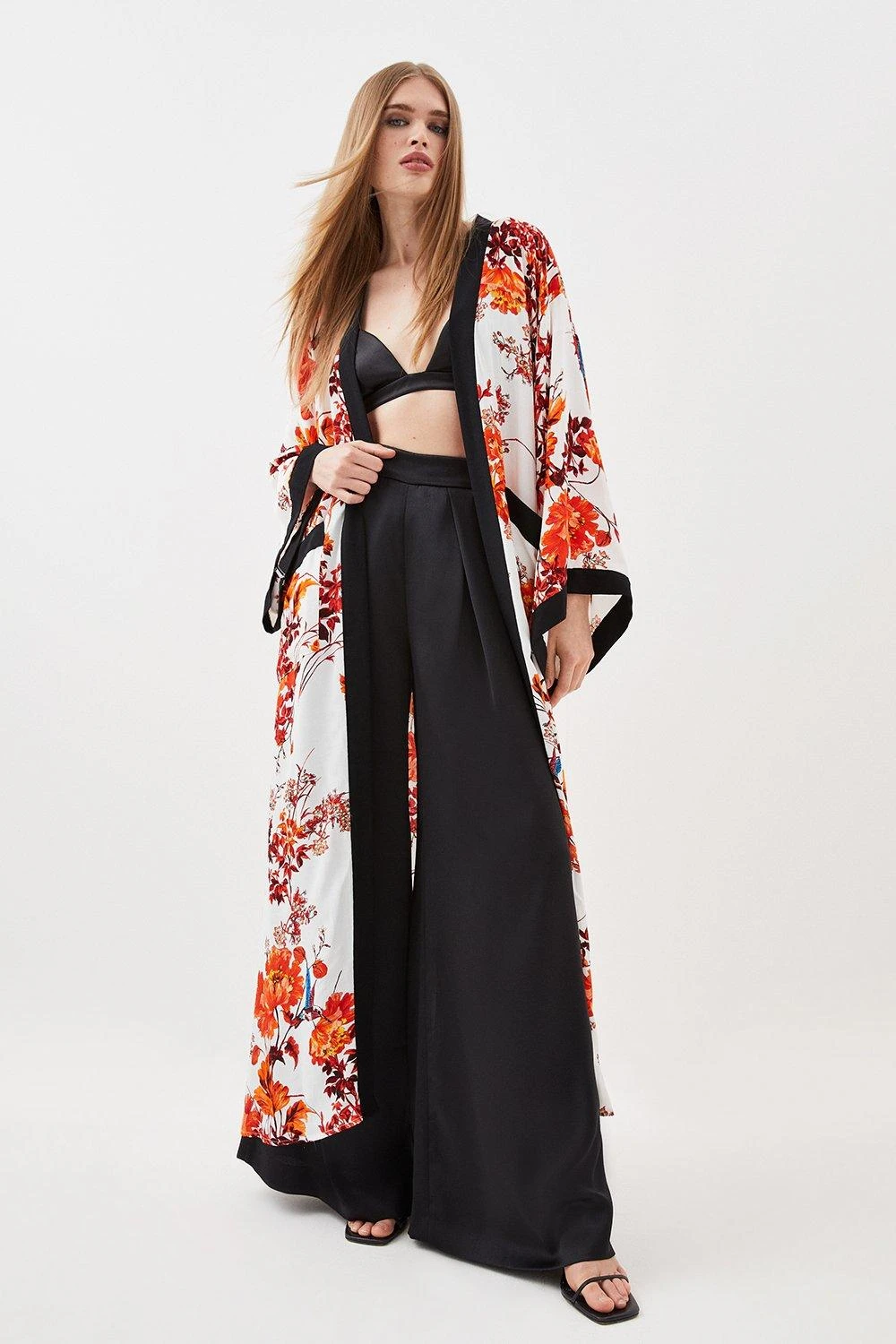 Karen Millen Floral Bordered Woven Maxi Kimono 4 Karen Millen Floral Bordered Woven Maxi Kimono - Image 2