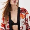 Karen Millen Floral Bordered Woven Maxi Kimono