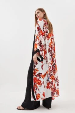 Karen Millen Floral Bordered Woven Maxi Kimono 10 Karen Millen Floral Bordered Woven Maxi Kimono -Karen Millen Shop floral bordered woven maxi kimono 3