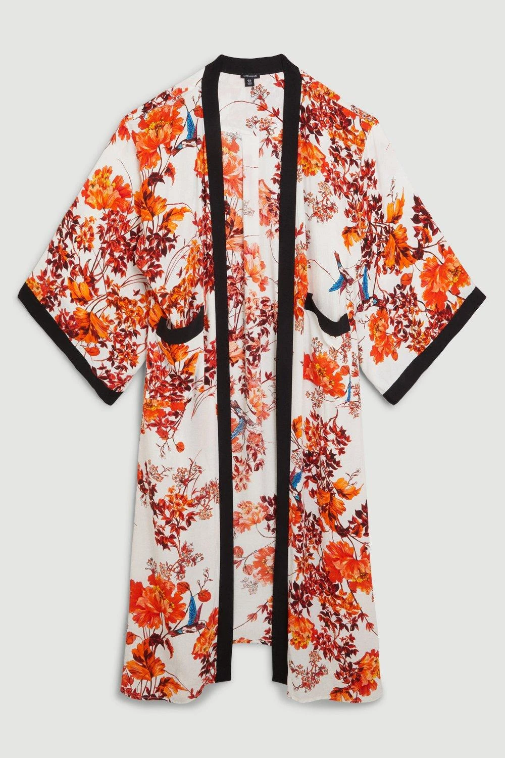 Karen Millen Floral Bordered Woven Maxi Kimono 7 Karen Millen Floral Bordered Woven Maxi Kimono - Image 5