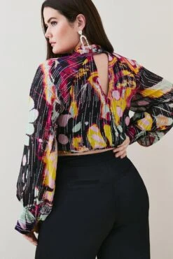 Karen Millen Plus Size Abstract Butterly Metallic Blouse -Karen Millen Shop floral plus size abstract butterly metallic blouse 2