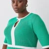 Karen Millen Plus Size Rib Cut Out Midi Dress -Karen Millen Shop green plus size rib cut out midi dress