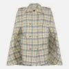 Karen Millen Check Military Button Cape -Karen Millen Shop ivory check military button cape