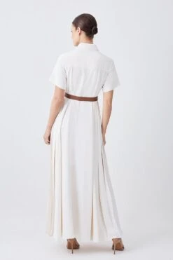 Karen Millen Lydia Millen Petite Soft Tailored Pleat Panel Midi Dress -Karen Millen Shop ivory lydia millen petite soft tailored pleat panel midi dress 2