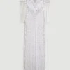 Karen Millen Tall Fringe And Beaded Cap Sleeve Maxi Dress -Karen Millen Shop ivory tall fringe and beaded cap sleeve maxi dress