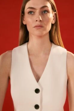 Karen Millen The Founder Petite Compact Stretch Tailored Waistcoat
