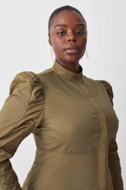 Karen Millen Lydia Millen Plus Size Cotton Woven Midi Dress