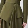 Karen Millen Tall Soft Drape Detail Belted Blazer 1 Karen Millen Tall Soft Drape Detail Belted Blazer -Karen Millen Shop khaki tall soft drape detail belted blazer