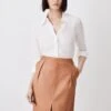 Karen Millen Leather Veg Tan Pencil Knee Skirt -Karen Millen Shop leather veg tan pencil knee skirt