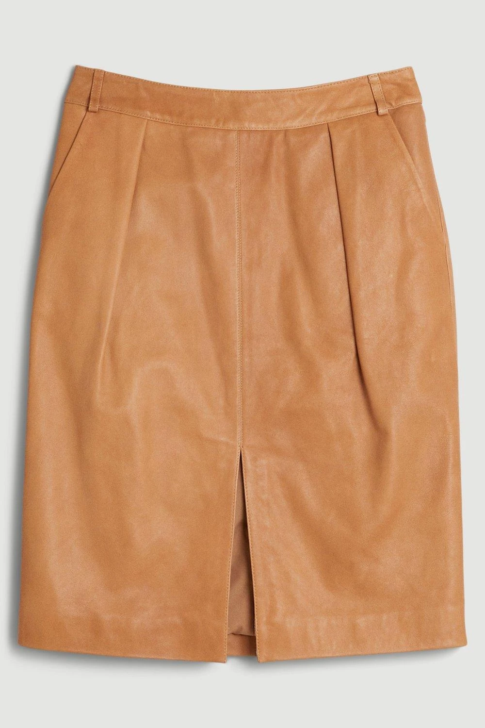 Karen Millen Leather Veg Tan Pencil Knee Skirt 6 Karen Millen Leather Veg Tan Pencil Knee Skirt - Image 4