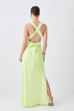 Karen Millen Petite Cowl Neck Woven Crepe Midi Wrap Dress 7 Karen Millen Petite Cowl Neck Woven Crepe Midi Wrap Dress -Karen Millen Shop lime petite cowl neck woven crepe midi wrap dress 1