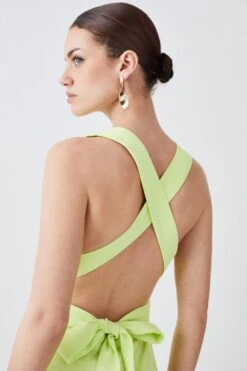 Karen Millen Petite Cowl Neck Woven Crepe Midi Wrap Dress 8 Karen Millen Petite Cowl Neck Woven Crepe Midi Wrap Dress -Karen Millen Shop lime petite cowl neck woven crepe midi wrap dress 2