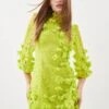 Karen Millen Tall Floral Applique On Lace Woven Mini 1 Karen Millen Tall Floral Applique On Lace Woven Mini -Karen Millen Shop lime tall floral applique on lace woven mini