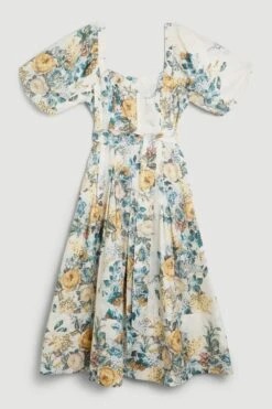 Karen Millen Lydia Millen Tall Trailing Floral Cotton Sateen Midi Dress