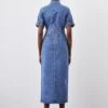 Karen Millen Denim Maxi Shirt Dress -Karen Millen Shop mid wash denim maxi shirt dress