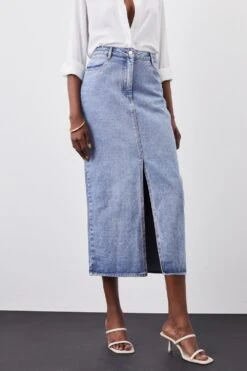 Front Page 40 Karen Millen Denim Maxi Skirt