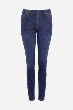 Karen Millen Mid Rise Slim Leg Jeans -Karen Millen Shop mid wash mid rise slim leg jeans 3