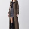 Karen Millen Leather Maxi Trench Coat