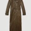 Karen Millen Tall Leather Maxi Trench Coat
