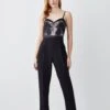 Karen Millen Petite Lace Embroidered Woven Jumpsuit -Karen Millen Shop mono petite lace embroidered woven jumpsuit