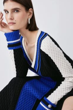 Karen Millen Petite Sporty Colour Block Knit Dress -Karen Millen Shop mono petite sporty colour block knit dress 1 5