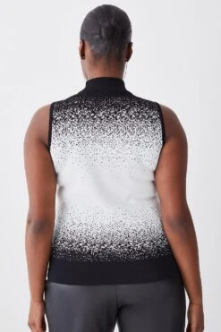 Karen Millen Plus Size Hotfix Sequin Knit High Neck Jumper -Karen Millen Shop mono plus size hotfix sequin knit high neck jumper 3