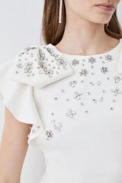 Karen Millen Tall Embellished Stretch Woven Midi Dress -Karen Millen Shop mono tall embellished stretch woven midi dress 4