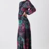 Karen Millen Petite Mirror Floral Keyhole Back Jacquard Knit Maxi Dress